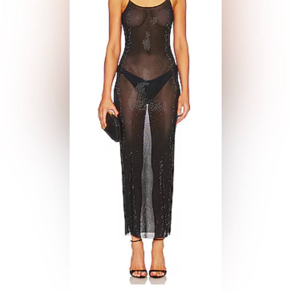 WeWoreWhat Black Glitter Maxi Dress